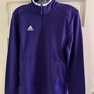 adidas Climalite Activewear Top Wms Purple Long Sleeve 1/4 Zip size Med NWT